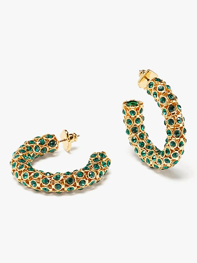 Shop Kate Spade Adore-ables Hoops In Emerald