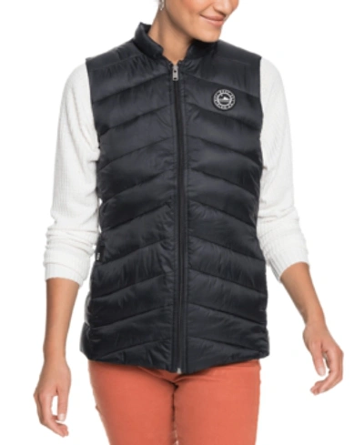 Shop Roxy Juniors' Coast Road Packable Vest In Anthracite