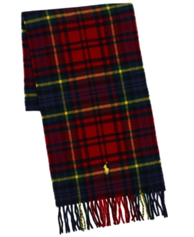 Shop Polo Ralph Lauren Men's Recycled Plaid Cold Weather Scarf In Injection