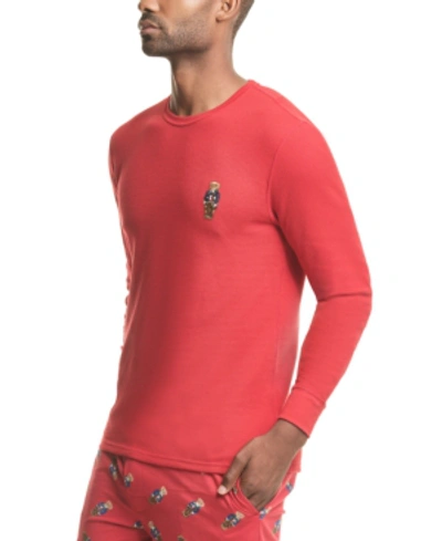 Shop Polo Ralph Lauren Men's Big & Tall Polo Bear Waffle-knit Pajama Shirt In Rl2000 Red