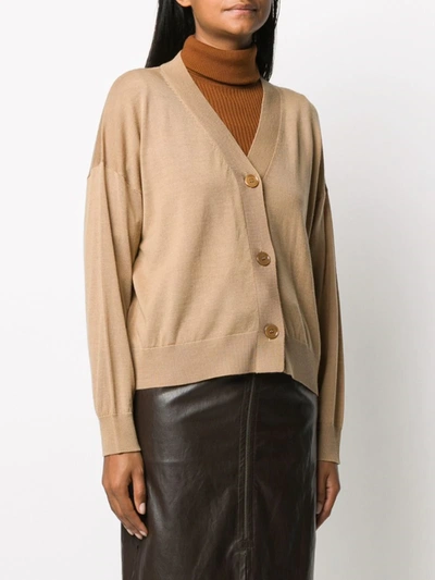 Shop Altea Long-sleeve Cardigan In Neutrals