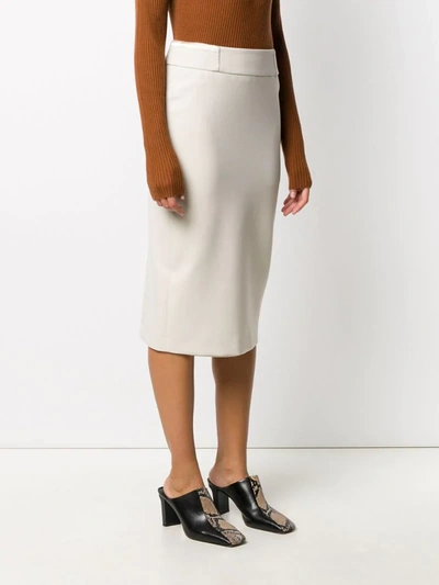 Shop Peserico Twill Pencil Skirt In Neutrals