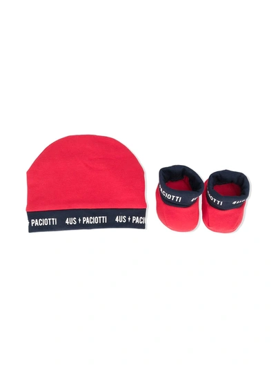 Shop Cesare Paciotti 4us Beanie And Booties Set In Red
