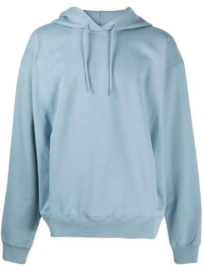 Shop Martine Rose Rear Logo Hoodie In Blue