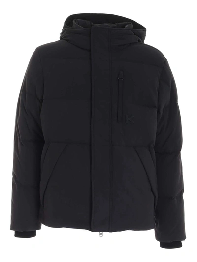 Shop Kenzo Logo Patch Quilted Down Jacket In Black