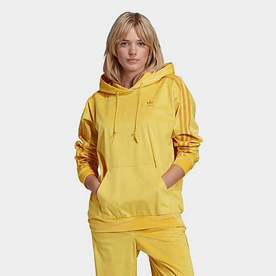 Shop Adidas Originals Adidas Women's Originals Velvet Corduroy Hoodie In Yellow