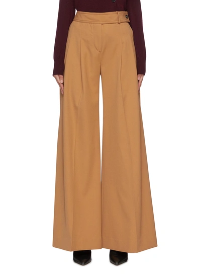Shop Victoria Victoria Beckham High-waisted Wide Leg Suiting Pants In Brown