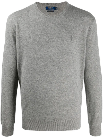 Shop Polo Ralph Lauren Crew-neck Cashmere Jumper In Grey