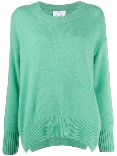 Shop Allude Crewneck Cashmere Jumper In Green