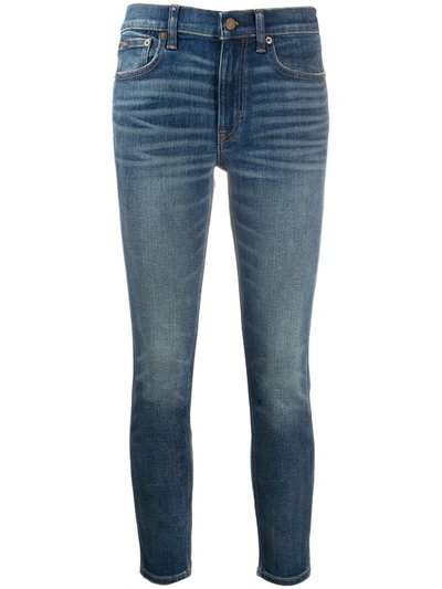 Shop Polo Ralph Lauren Cropped Skinny Jeans In Blue