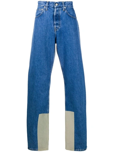 Shop Helmut Lang Wide Leg Jeans In Blue