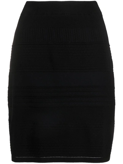 Shop Steffen Schraut Patterned Knit Skirt In Black