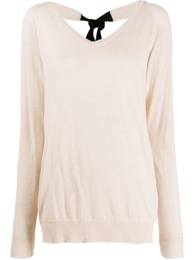 Shop Steffen Schraut Open Back Rib-trimmed Jumper In Neutrals