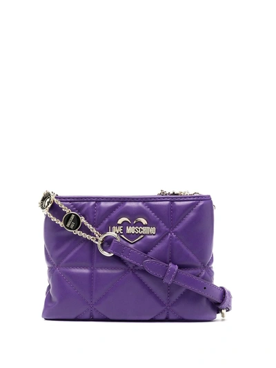 Shop Love Moschino Double-pouch Cross-body Bag In Purple