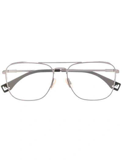 Shop Fendi Klassische Pilotenbrille In Grey
