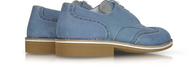 Shop A.testoni Shoes Light Blue Calf Leather Derby Shoe