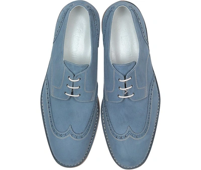 Shop A.testoni Shoes Light Blue Calf Leather Derby Shoe