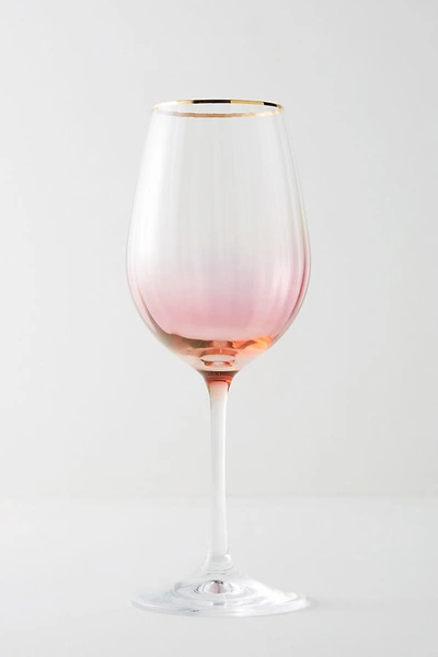 Shop Anthropologie Waterfall White Wine Glass In Pink