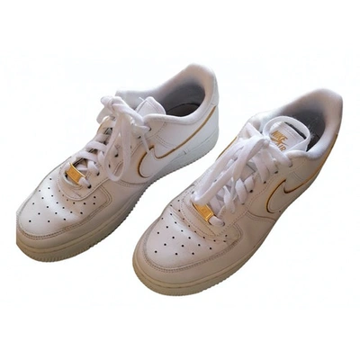 Pre-owned Nike Air Force 1 White Leather Trainers