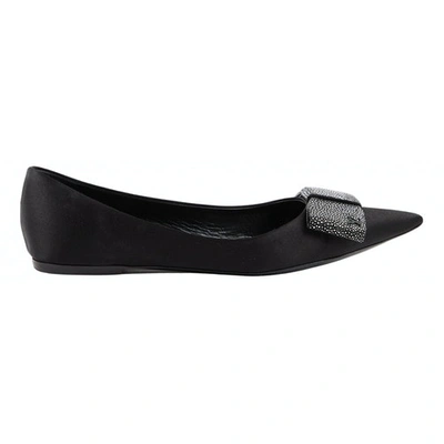 Pre-owned Louis Vuitton Black Cloth Ballet Flats