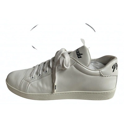 Pre-owned Prada White Leather Trainers