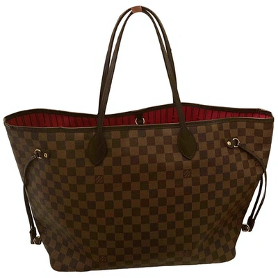 Pre-owned Louis Vuitton Neverfull Brown Cloth Handbag