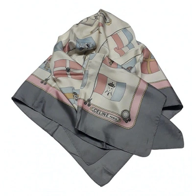 Pre-owned Celine Grey Silk Silk Handkerchief