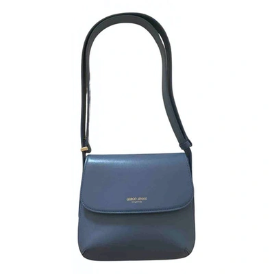Pre-owned Giorgio Armani Blue Leather Handbag
