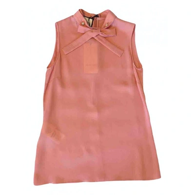 Pre-owned Gucci Pink Silk Top
