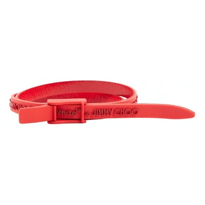 Pre-owned Jimmy Choo Leather Bracelet In Red