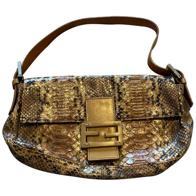 Pre-owned Fendi Baguette Multicolour Python Handbag