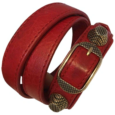 Pre-owned Balenciaga Red Leather Bracelet
