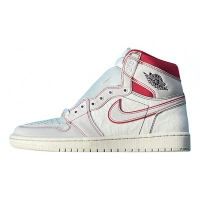 Pre-owned Jordan 1  White Leather Trainers