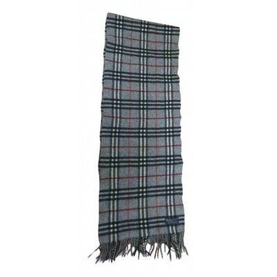 Pre-owned Burberry Grey Wool Scarf