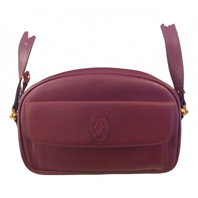 Pre-owned Cartier Burgundy Leather Handbag