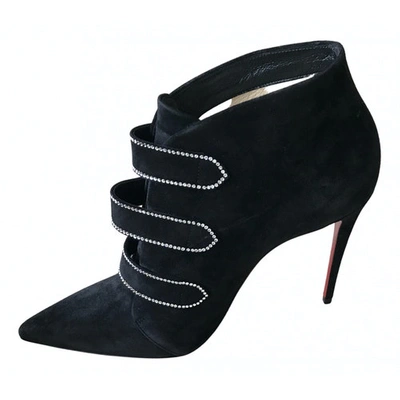 Pre-owned Christian Louboutin Black Suede Ankle Boots