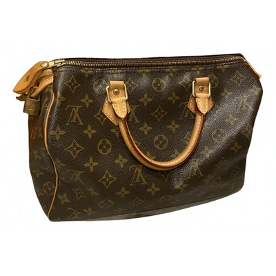 Pre-owned Louis Vuitton Speedy Brown Cloth Handbag