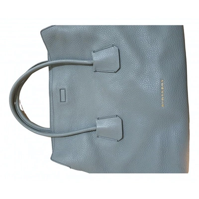 Pre-owned Burberry Blue Leather Handbag