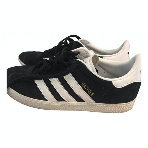 adidas black leather trainers