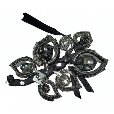 Pre-owned Lanvin Crystal Pin & Brooche In Grey