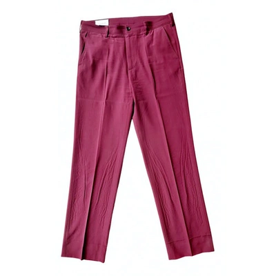Pre-owned Gucci Burgundy Wool Trousers