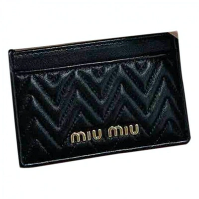 Pre-owned Miu Miu Black Leather Purses, Wallet & Cases