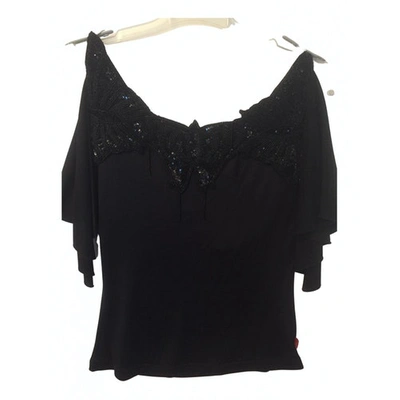 Pre-owned Christian Lacroix Glitter Top In Black