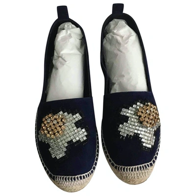 Pre-owned Anya Hindmarch Blue Suede Espadrilles