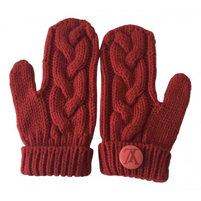 Pre-owned Louis Vuitton Red Wool Gloves