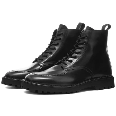 Shop Kenzo K-mount Lace Up Leather Boot In Black