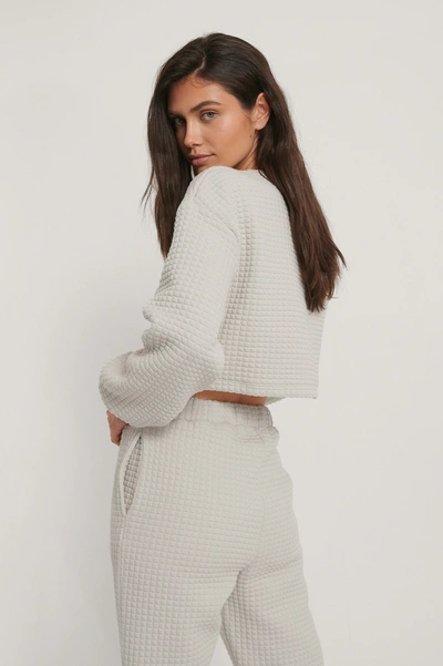 Shop Jasmin Azizam X Na-kd Structured Cropped Sweater Grey In Light Grey