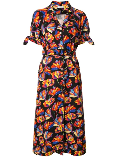 Shop Rebecca Vallance Cintia Floral-print Shirt Dress In Multicolour