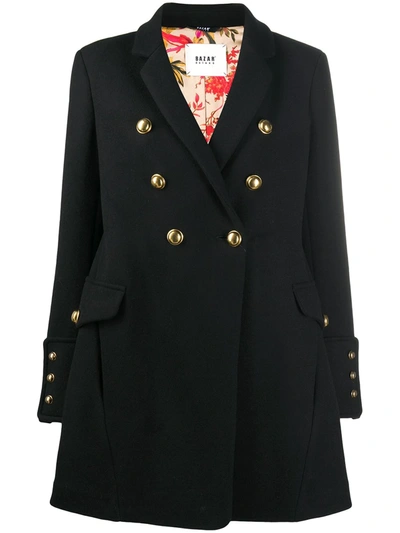Shop Bazar Deluxe Double-breasted Military Coat In Black