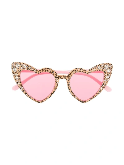 Shop Monnalisa Sonnenbrille Mit Herzform In Pink